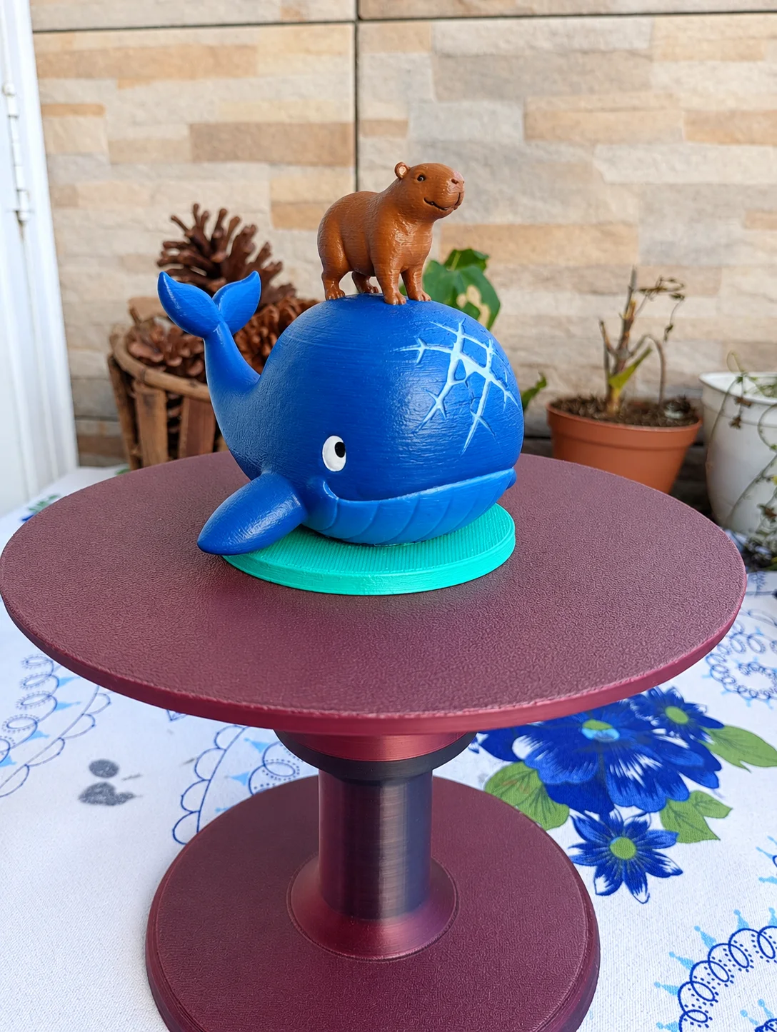 Baleia com Capivara nas Costas – Decoração Fofa em PLA